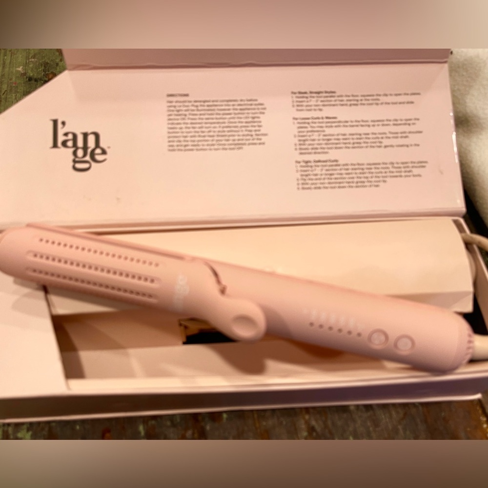 LANGE LE DUO 360 Airflow Styler Curling Straightener Iron *NEW Blush Pink